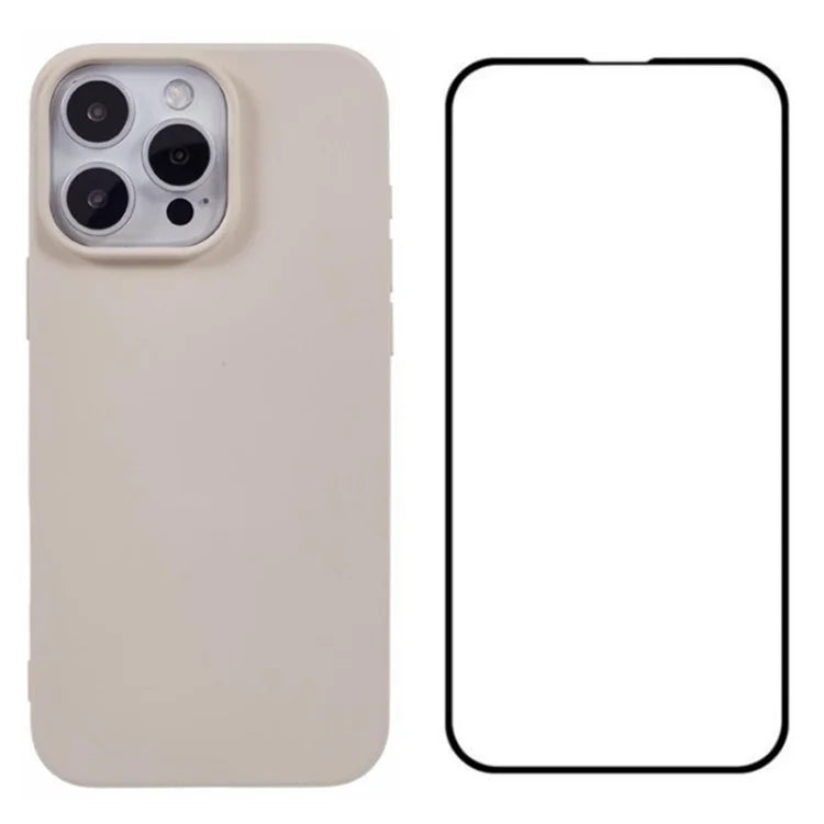 WANLONFENG RB2 Series for iPhone 16 Pro Max Case TPU Phone Cover with Screen Film (Big Lens Hole)