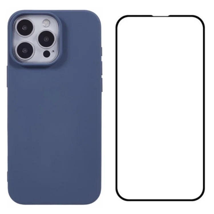 WANLONFENG RB2 Series for iPhone 16 Pro Max Case TPU Phone Cover with Screen Film (Big Lens Hole)