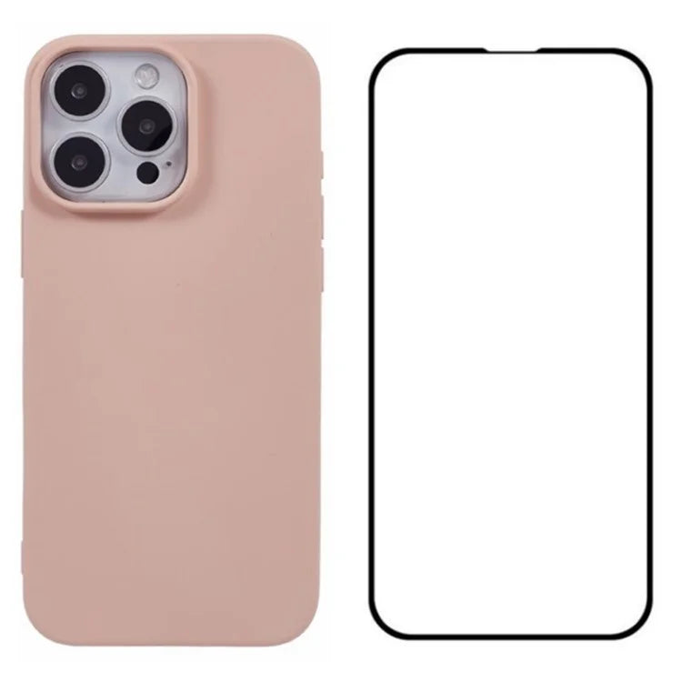 WANLONFENG RB2 Series for iPhone 16 Pro Max Case TPU Phone Cover with Screen Film (Big Lens Hole)