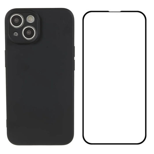 WANLONFENG RB2 Series for iPhone 13 Case TPU Phone Cover with Screen Film (Precise Cutout)