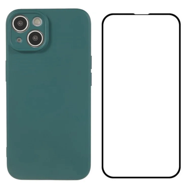 WANLONFENG RB2 Series for iPhone 13 Case TPU Phone Cover with Screen Film (Precise Cutout)