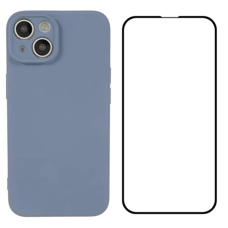 WANLONFENG RB2 Series for iPhone 13 Case TPU Phone Cover with Screen Film (Precise Cutout)
