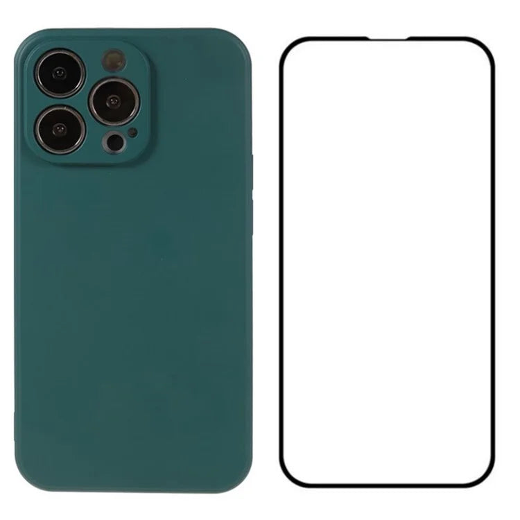 WANLONFENG RB2 Series for iPhone 13 Pro Case Soft TPU Phone Cover with Screen Protector (Precise Cutout)