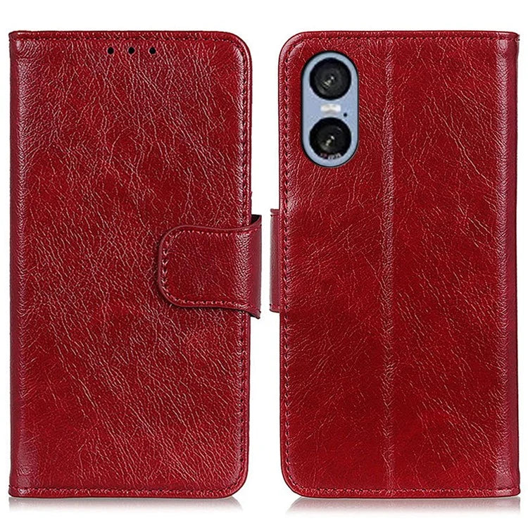 For Sony Xperia 5 VI Case Nappa Texture Split Leather Wallet Phone Cover