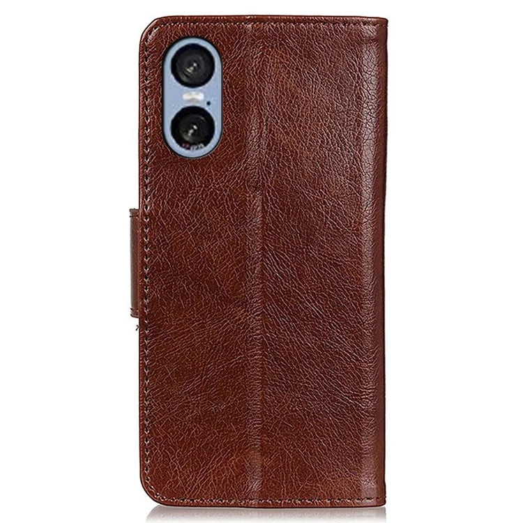 For Sony Xperia 5 VI Case Nappa Texture Split Leather Wallet Phone Cover