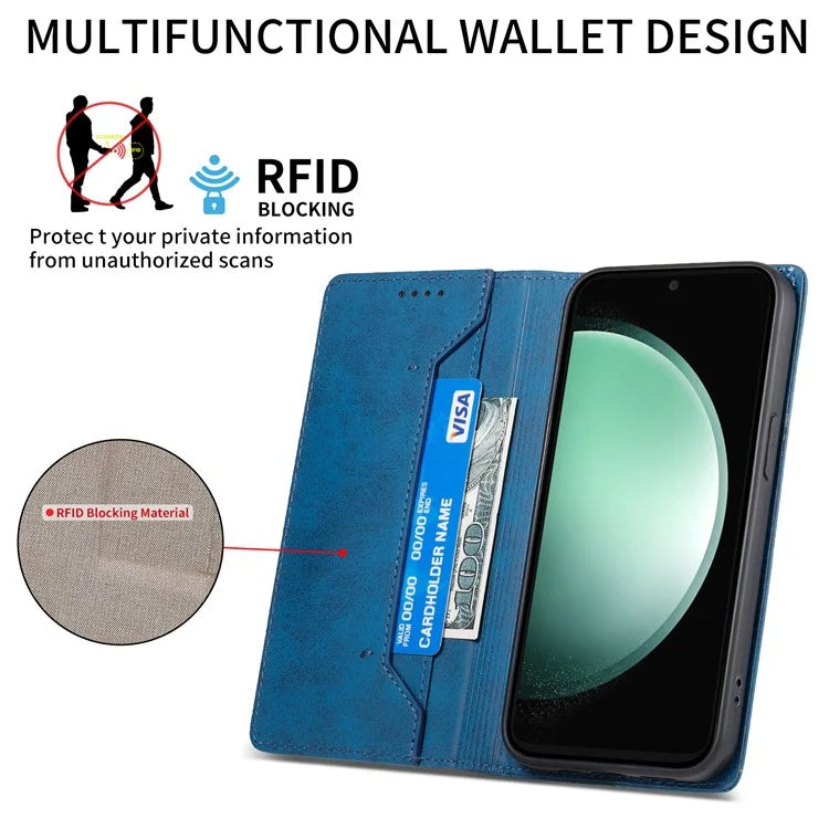 DF-05 For Samsung Galaxy S24 FE Case RFID Blocking PU Leather Phone Cover