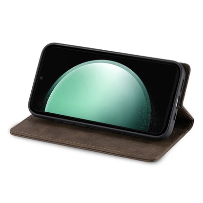 DF-05 For Samsung Galaxy S24 FE Case RFID Blocking PU Leather Phone Cover