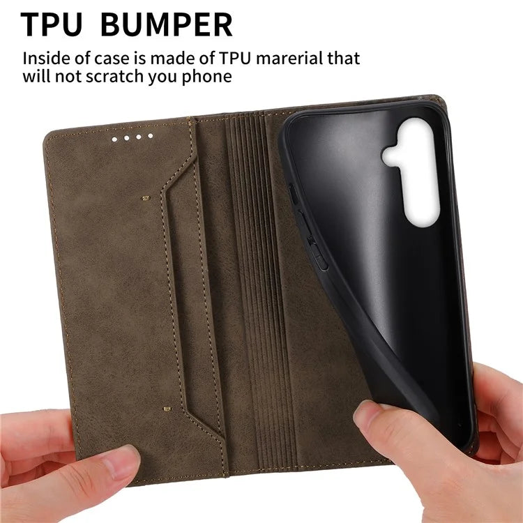 DF-05 For Samsung Galaxy S24 FE Case RFID Blocking PU Leather Phone Cover