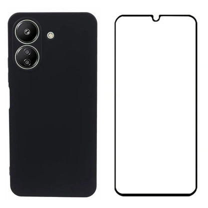 WANLONFENG RB2 Series for Xiaomi Redmi 13C 4G / Poco C65 4G Case Precise Cutout TPU Phone Cover with Screen Film