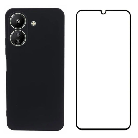 WANLONFENG RB2 Series for Xiaomi Redmi 13C 4G / Poco C65 4G Case Precise Cutout TPU Phone Cover with Screen Film