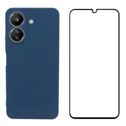 WANLONFENG RB2 Series for Xiaomi Redmi 13C 4G / Poco C65 4G Case Precise Cutout TPU Phone Cover with Screen Film
