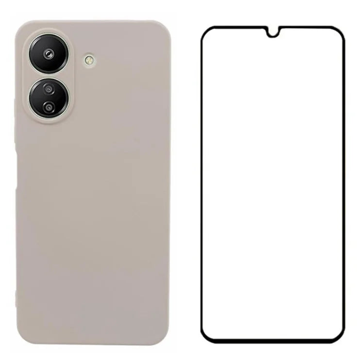WANLONFENG RB2 Series for Xiaomi Redmi 13C 4G / Poco C65 4G Case Precise Cutout TPU Phone Cover with Screen Film