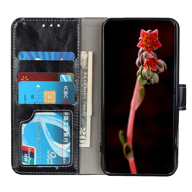 For Sony Xperia 5 VI Case Crazy Horse Texture Leather Phone Wallet Cover