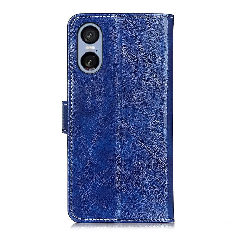 For Sony Xperia 5 VI Case Crazy Horse Texture Leather Phone Wallet Cover