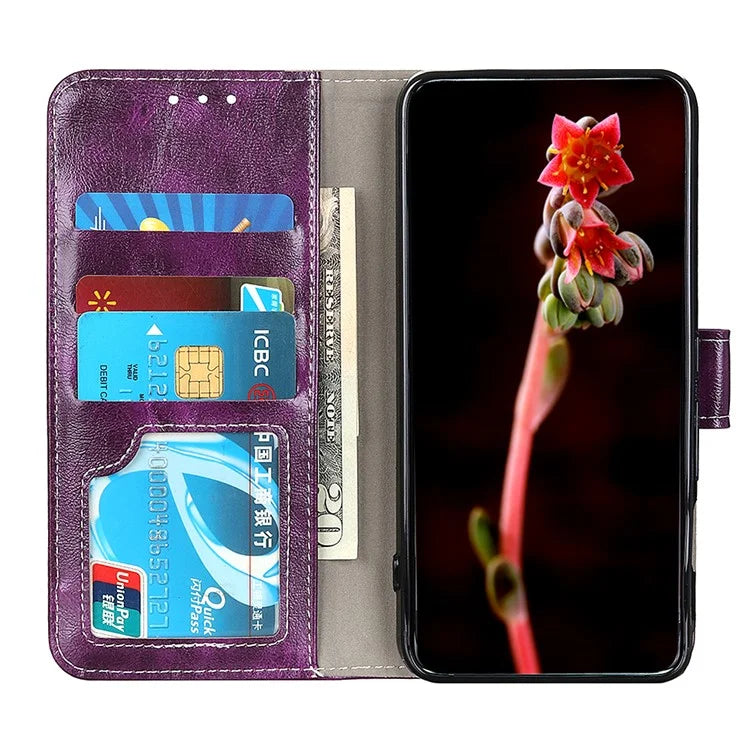 For Sony Xperia 5 VI Case Crazy Horse Texture Leather Phone Wallet Cover