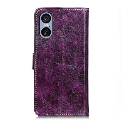 For Sony Xperia 5 VI Case Crazy Horse Texture Leather Phone Wallet Cover