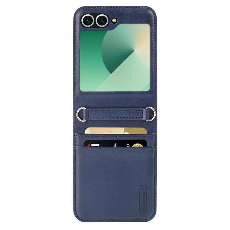 HANMAN Mill Series Flip Cover for Samsung Galaxy Z Flip6 5G Case PU Leather Phone Cover with Card Slot