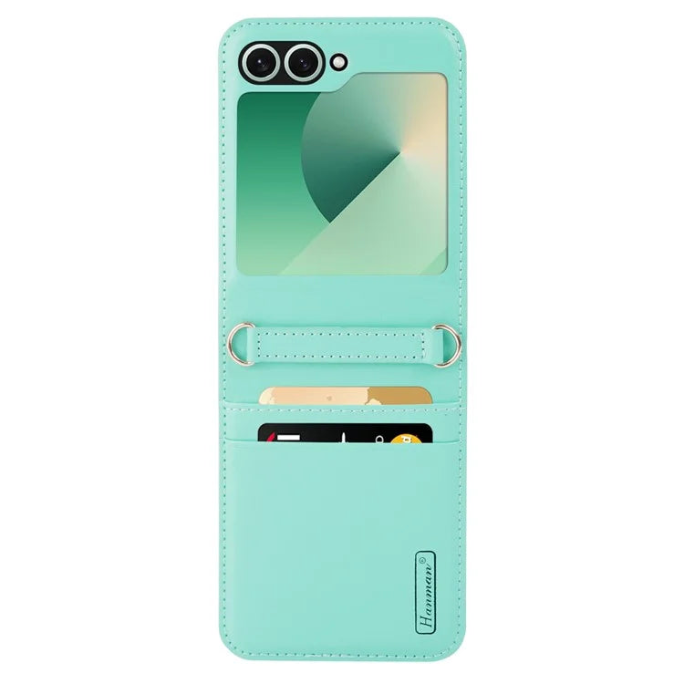 HANMAN Mill Series Flip Cover for Samsung Galaxy Z Flip6 5G Case PU Leather Phone Cover with Card Slot