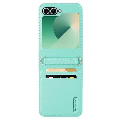 HANMAN Mill Series Flip Cover for Samsung Galaxy Z Flip6 5G Case PU Leather Phone Cover with Card Slot