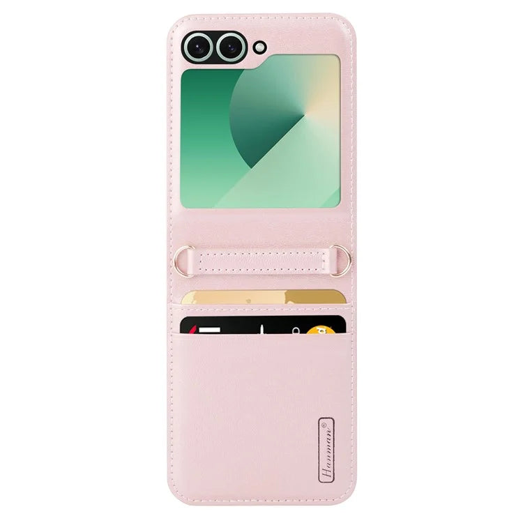 HANMAN Mill Series Flip Cover for Samsung Galaxy Z Flip6 5G Case PU Leather Phone Cover with Card Slot