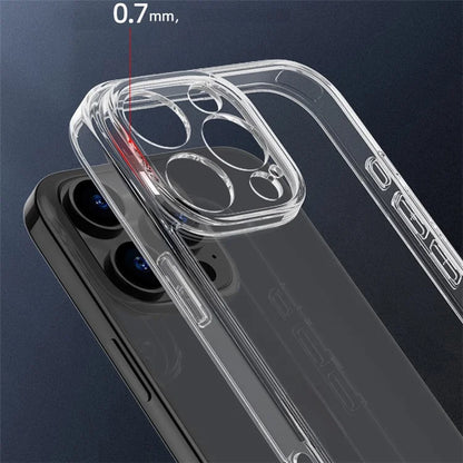 For iPhone 15 Pro Max Case TPU Frame Tempered Glass Back Phone Cover