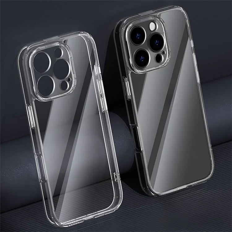 For iPhone 13 Pro Max Case TPU+Tempered Glass Airbag Corners Clear Phone Cover