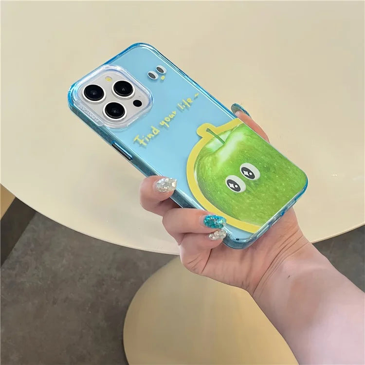 For iPhone 13 Pro Case Fruit Emotion Pattern Acrylic+TPU Phone Cover