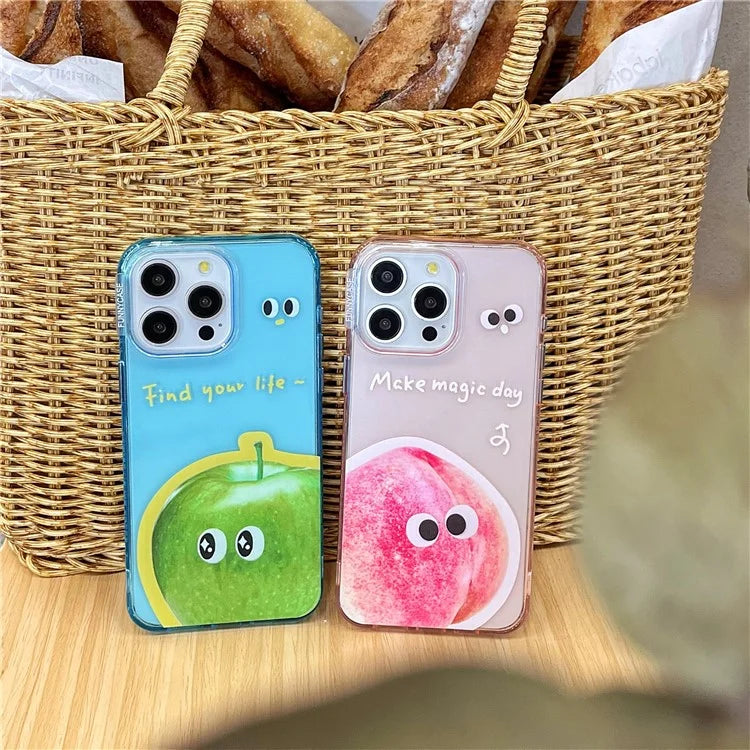 For iPhone 13 Pro Case Fruit Emotion Pattern Acrylic+TPU Phone Cover