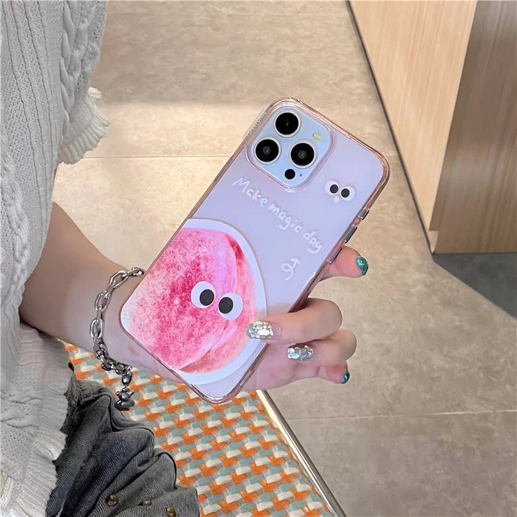 For iPhone 13 Pro Max Case Acrylic+TPU Phone Shell Fruit Emotion Pattern