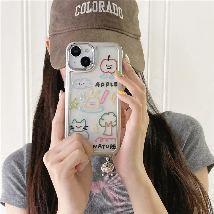 For iPhone 14 Case Pattern Design PC+TPU Phone Cover