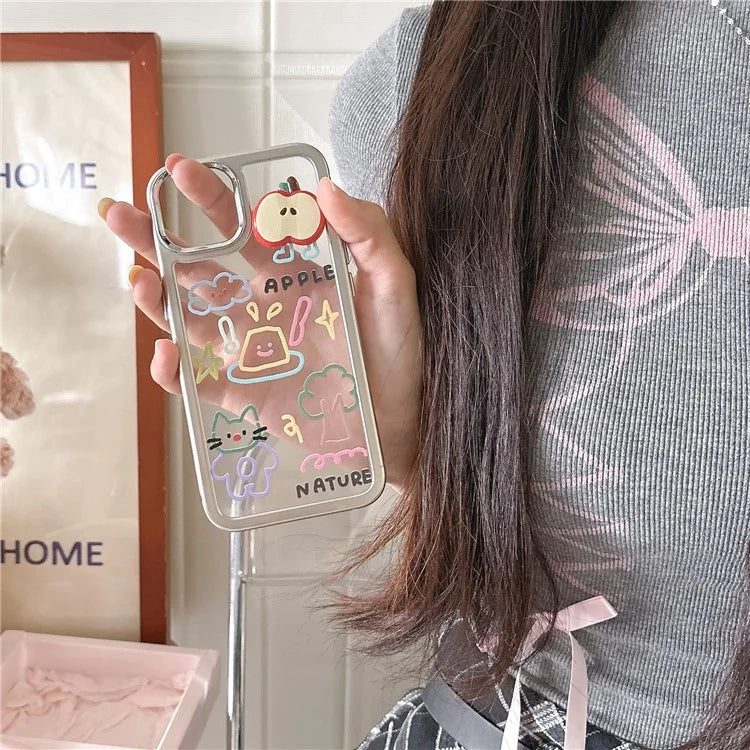 For iPhone 14 Case Pattern Design PC+TPU Phone Cover