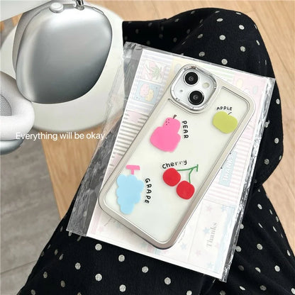 For iPhone 13 Case PC+TPU Phone Cover Silver Edge Pattern Design