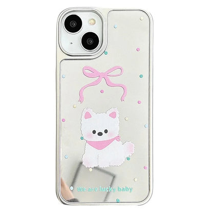 For iPhone 13 Case PC+TPU Phone Cover Silver Edge Pattern Design