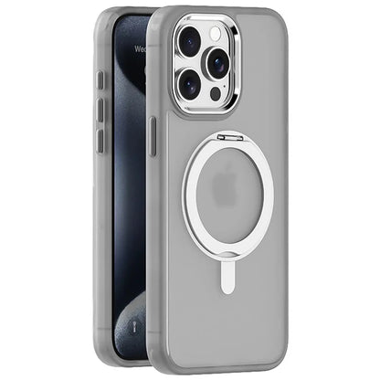 For iPhone 14 Pro Magnetic Case Rotatable Kickstand TPU+Acrylic Phone Cover Matte Back