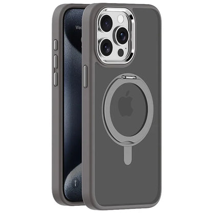For iPhone 14 Pro Magnetic Case Rotatable Kickstand TPU+Acrylic Phone Cover Matte Back