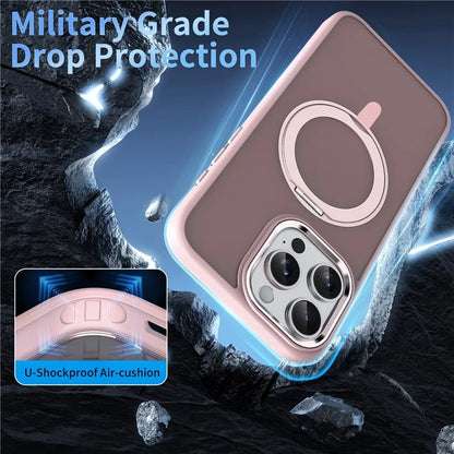 For iPhone 13 Pro Max Case Compatible with MagSafe Ring Kickstand TPU+Acrylic Phone Cover