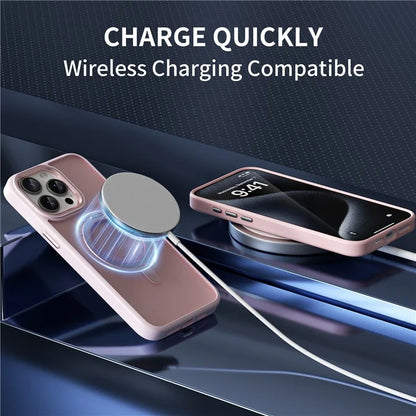 For iPhone 13 Pro Max Case Compatible with MagSafe Ring Kickstand TPU+Acrylic Phone Cover