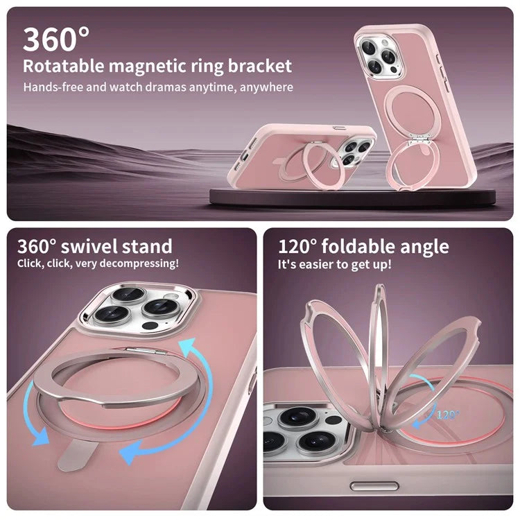For iPhone 13 Pro Max Case Compatible with MagSafe Ring Kickstand TPU+Acrylic Phone Cover