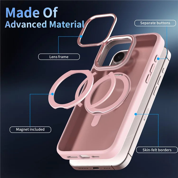 For iPhone 13 Pro Max Case Compatible with MagSafe Ring Kickstand TPU+Acrylic Phone Cover