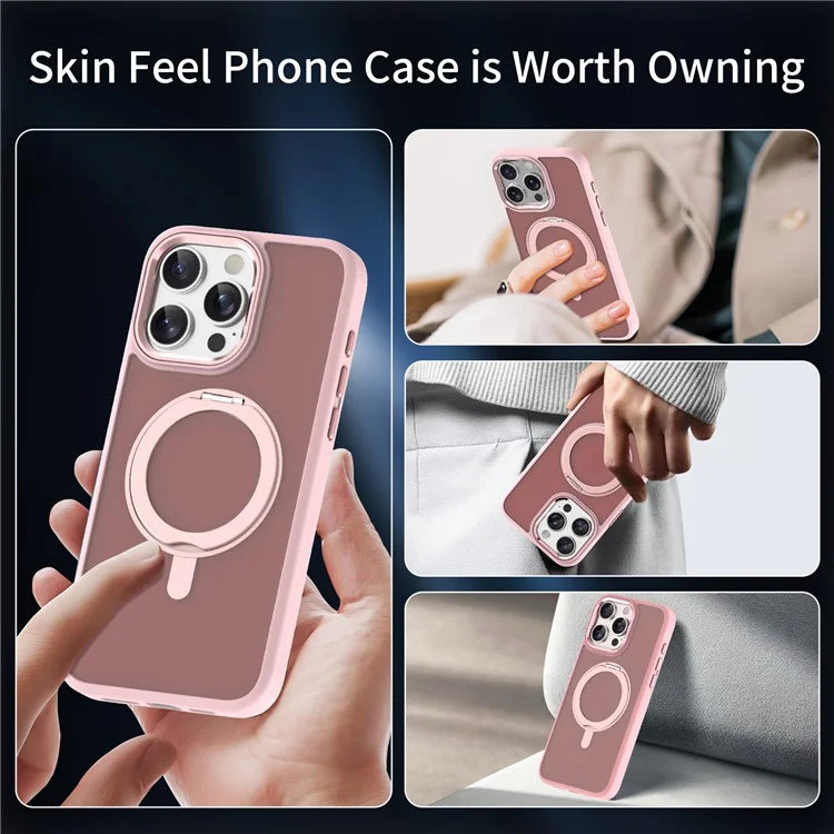 For iPhone 13 Pro Max Case Compatible with MagSafe Ring Kickstand TPU+Acrylic Phone Cover