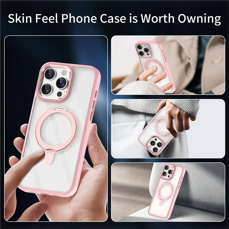 For iPhone 15 Pro Case Invisible Ring Holder Kickstand TPU+Acrylic Phone Cover