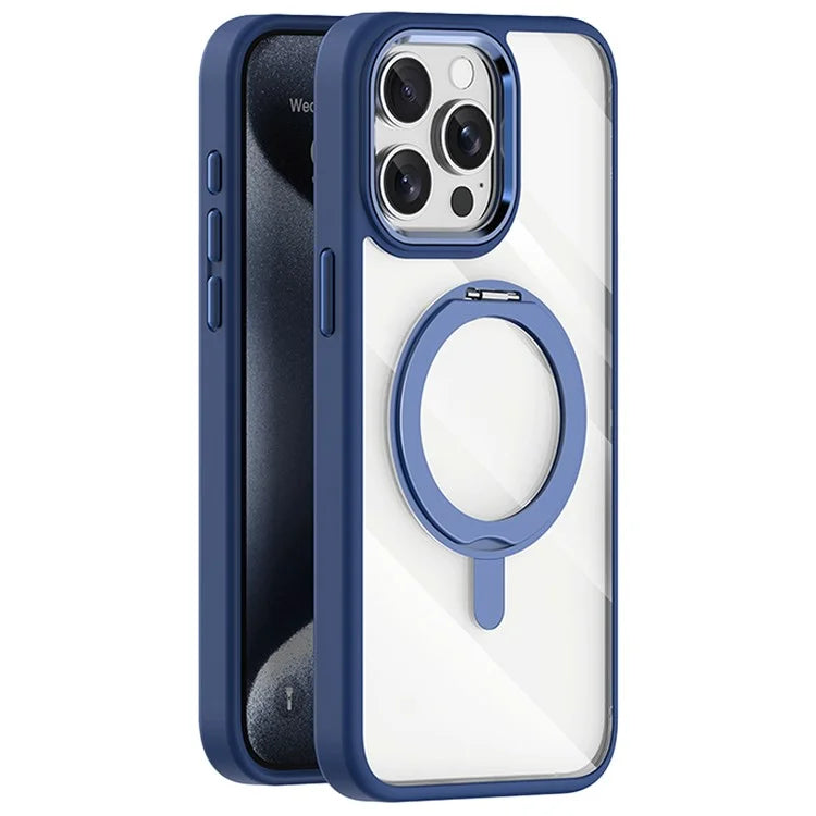 For iPhone 15 Pro Case Invisible Ring Holder Kickstand TPU+Acrylic Phone Cover
