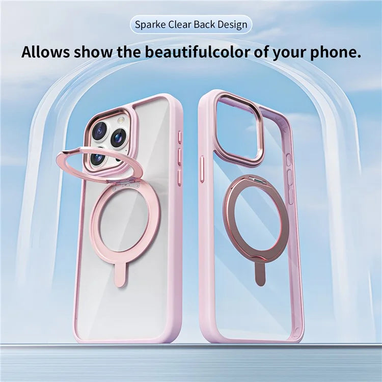 For iPhone 15 Pro Case Invisible Ring Holder Kickstand TPU+Acrylic Phone Cover