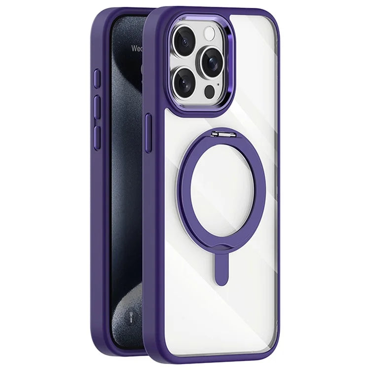 For iPhone 15 Pro Case Invisible Ring Holder Kickstand TPU+Acrylic Phone Cover