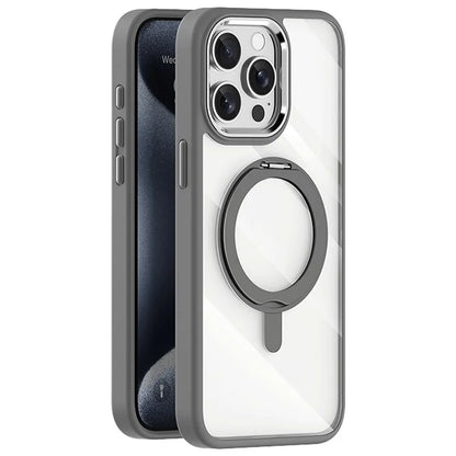 For iPhone 15 Pro Case Invisible Ring Holder Kickstand TPU+Acrylic Phone Cover