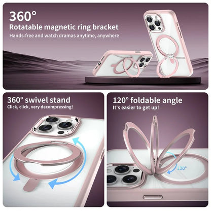 For iPhone 15 Pro Case Invisible Ring Holder Kickstand TPU+Acrylic Phone Cover