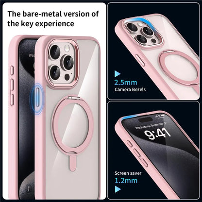 For iPhone 15 Pro Case Invisible Ring Holder Kickstand TPU+Acrylic Phone Cover