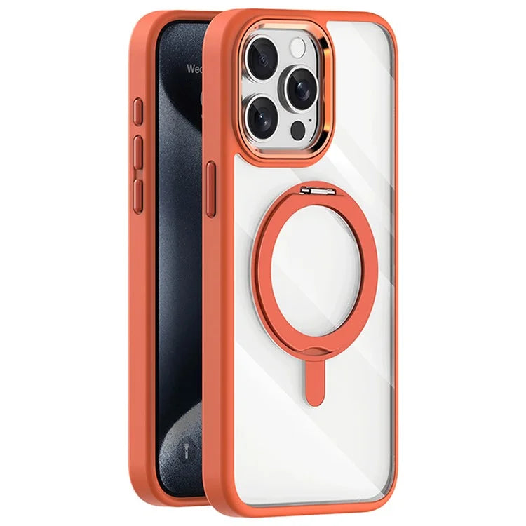 For iPhone 15 Pro Case Invisible Ring Holder Kickstand TPU+Acrylic Phone Cover