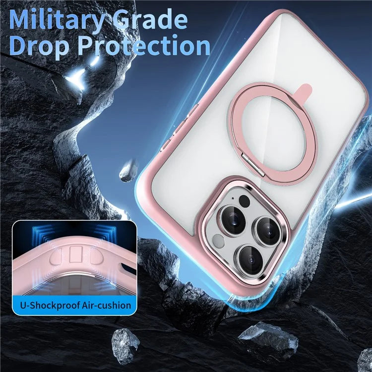 For iPhone 15 Pro Case Invisible Ring Holder Kickstand TPU+Acrylic Phone Cover