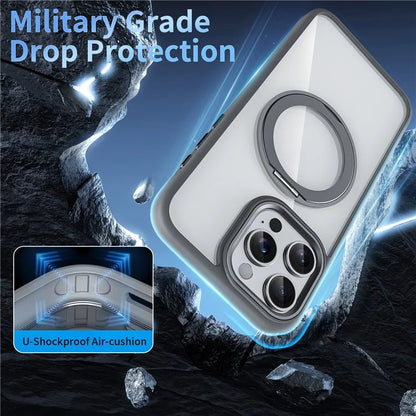For iPhone 13 Pro Max Case Compatible with MagSafe Kickstand Acrylic+TPU Clear Phone Cover - Grey